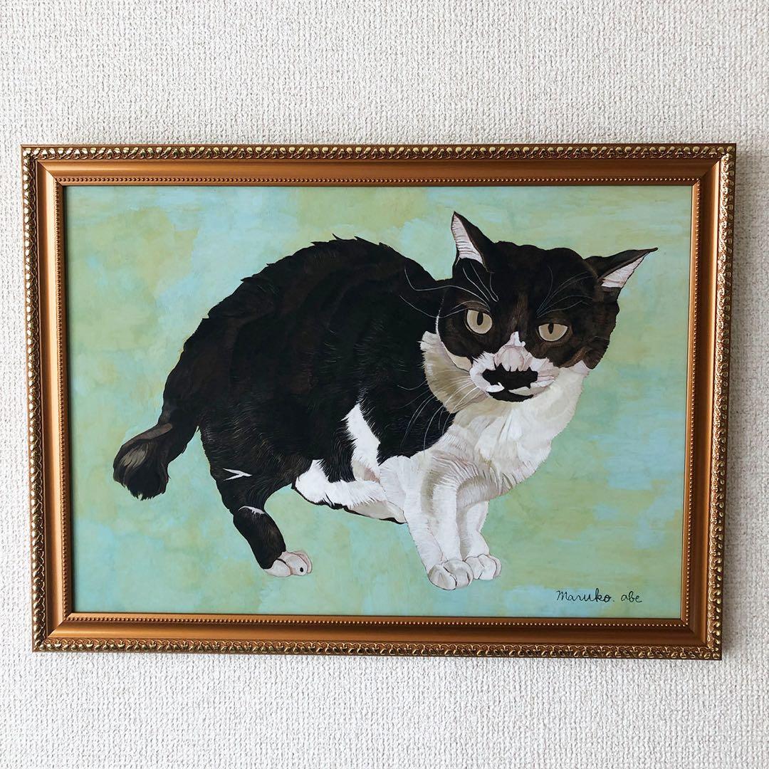 原画「ハッチ」《＋猫イラスト３枚無料プレゼント》水彩画