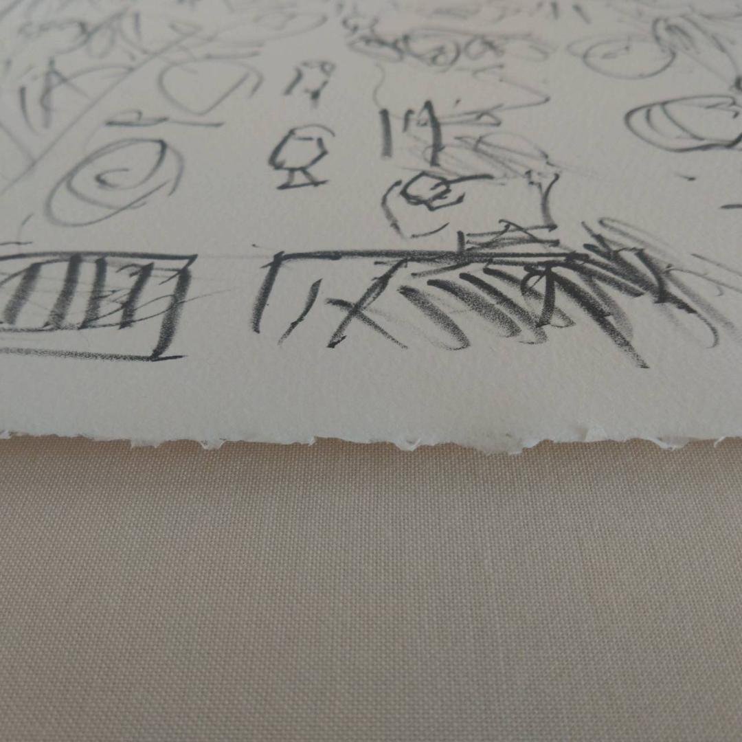 棟方志功　晩餐　鉛筆画　版画　棟方版画館謹製
