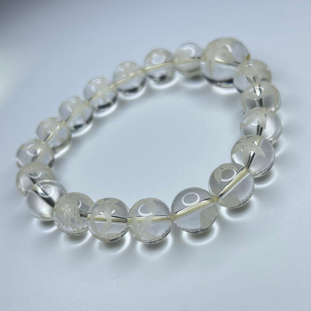 鳳凰 水晶 彫刻 20mm 水晶 ブレスレット 天然石 パワーストーン