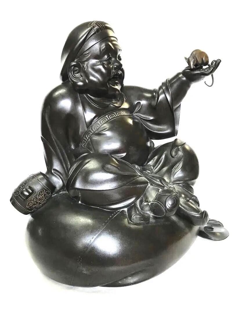銅製：大黒天座像