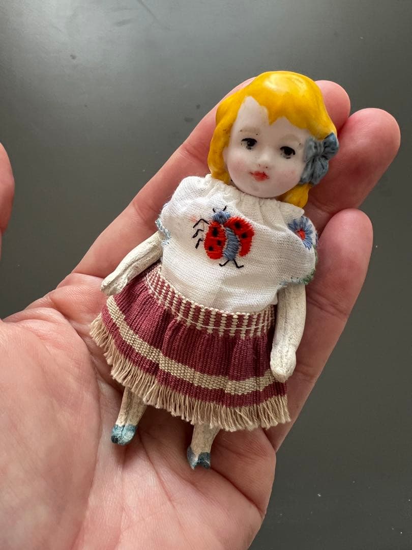 【専用ページ】アンティークドールヘッド＋ハンドメイドボディのガールとリボンガール