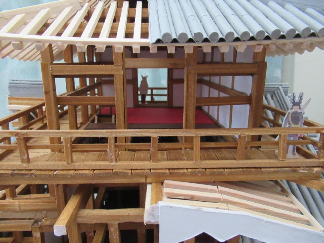 【自作品】国宝犬山城構造模型　縮尺約１／５０　高さ約５５ｃｍ