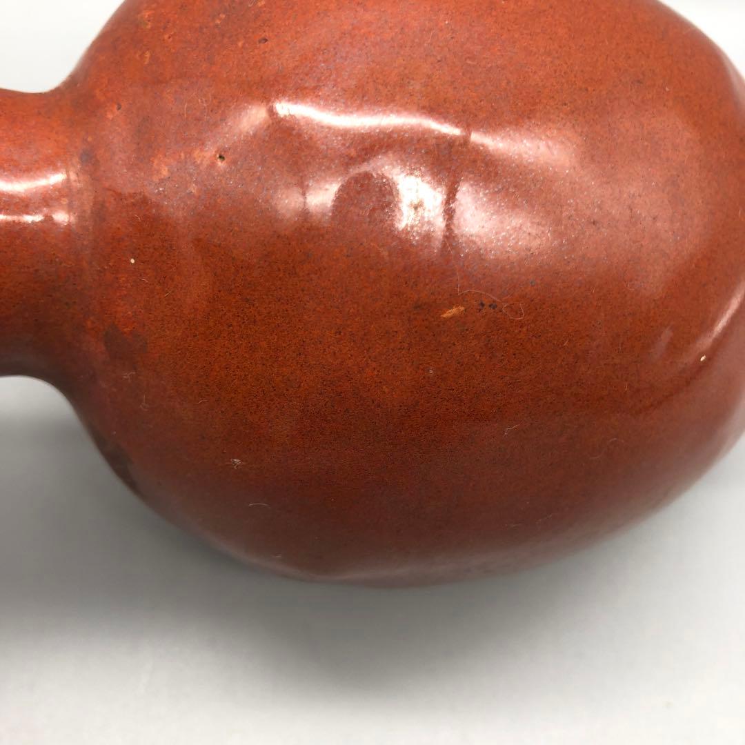 赤土陶器ハンドル取っ手付き壺型花瓶一輪挿しフラワーベースアンティーク置物