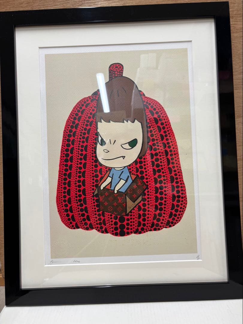 奈良美智、草間彌生(南瓜) アートコラボ ポスター 現代アート世界限定100枚