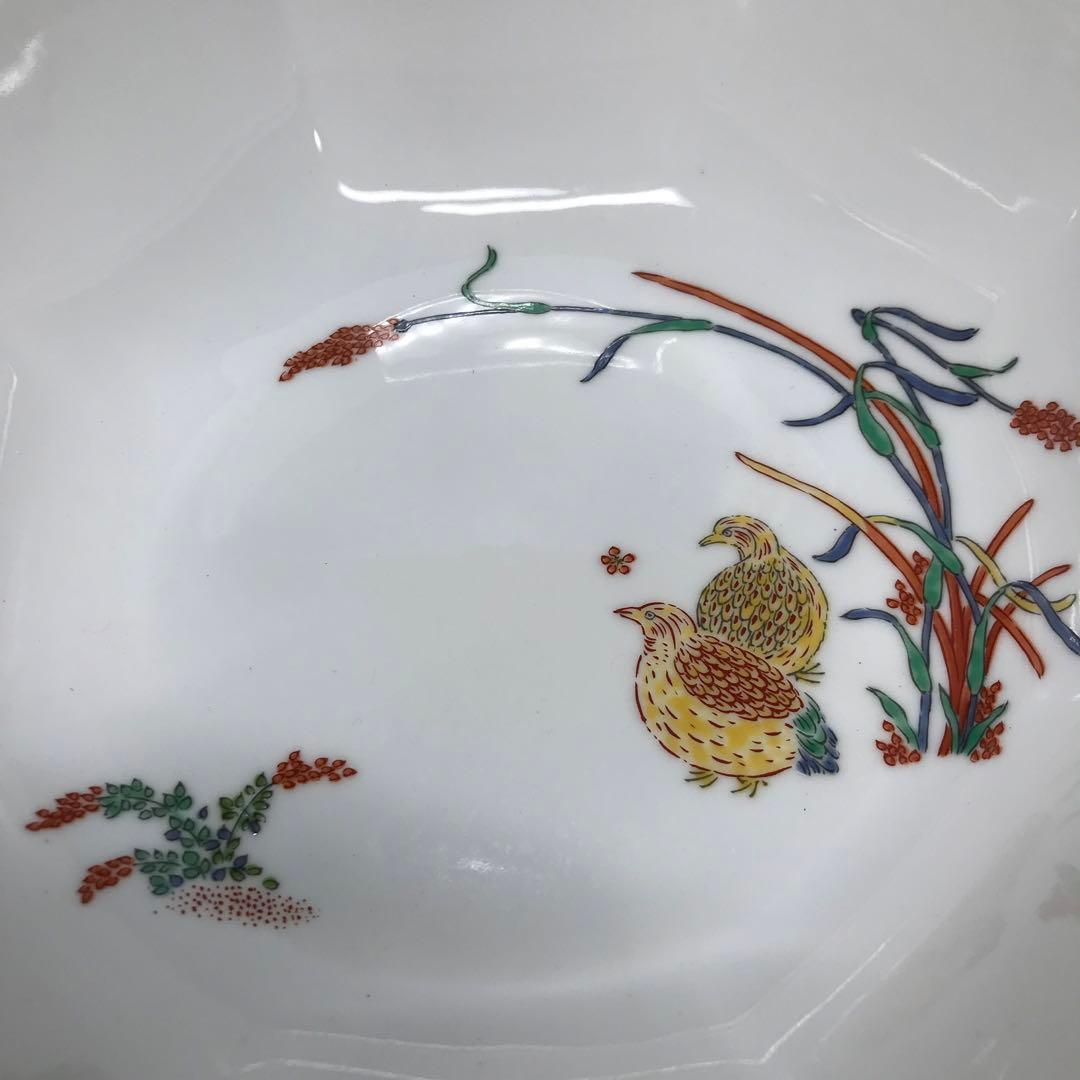 福泉窯　染錦粟に鶉絵　八角鉢　共箱入り　お祝い　新品未使用