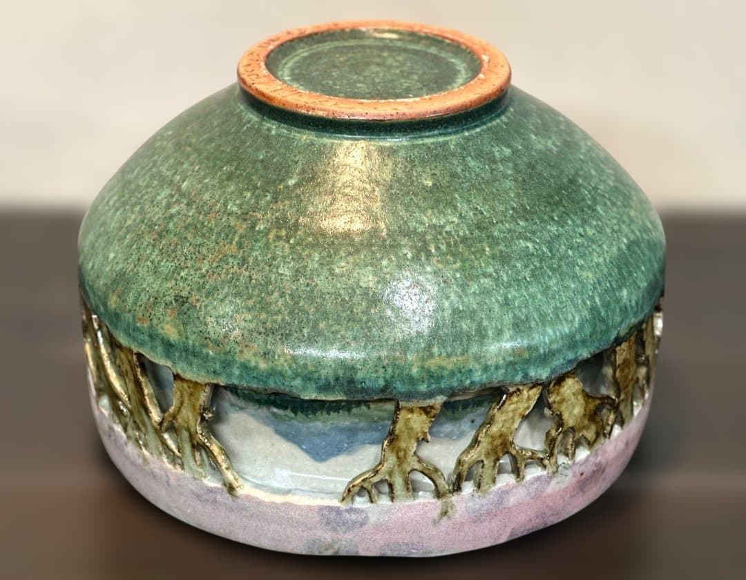 新品　透し彫り　大鉢　桜　満開　みなと焼　秋田　母の日　海外へのお土産