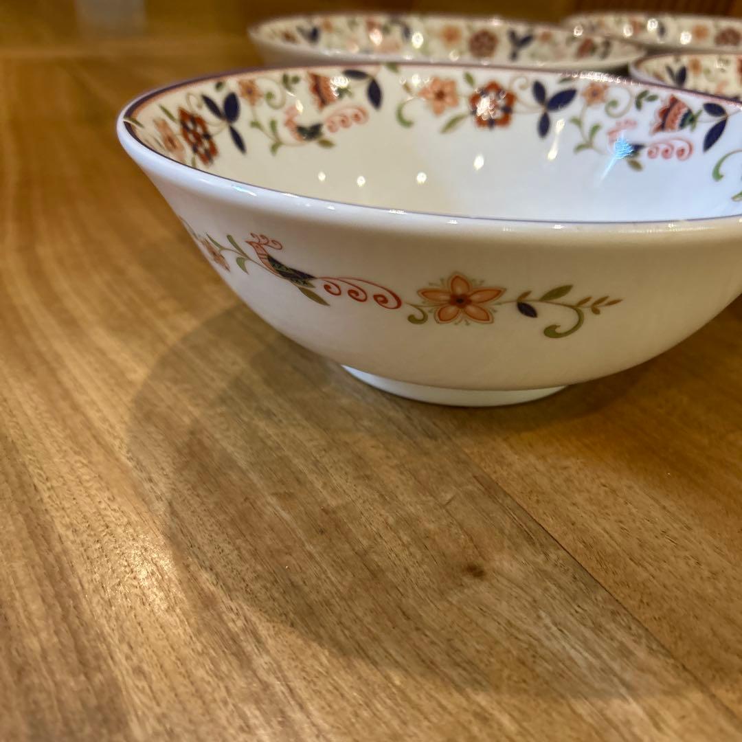 ナルミ　花鳥中華どんぶり鉢皿　レンゲ　５個セット