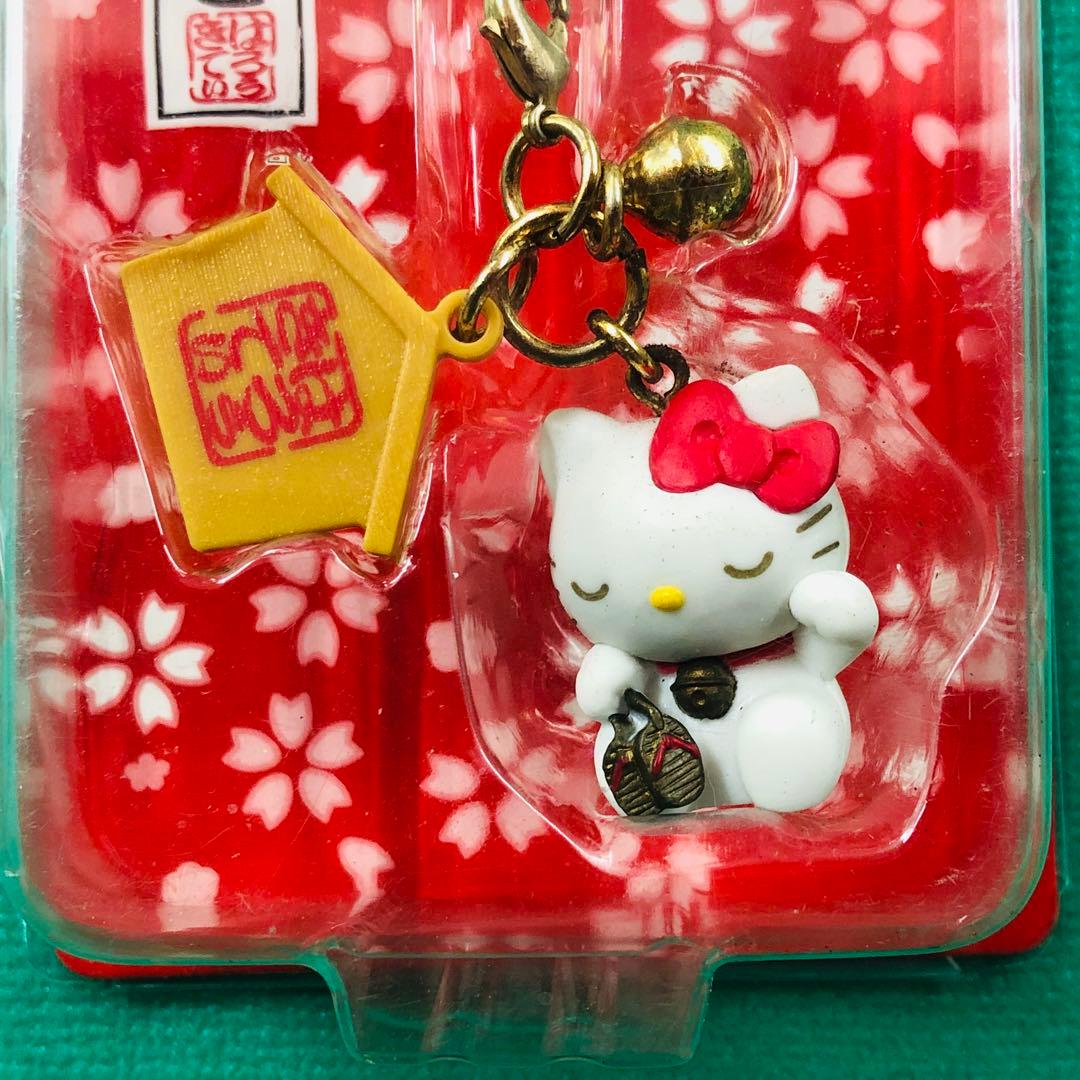 2008年製 レア★ハローキティ 七福きてぃねこ 招き猫 ストラップ 根付A