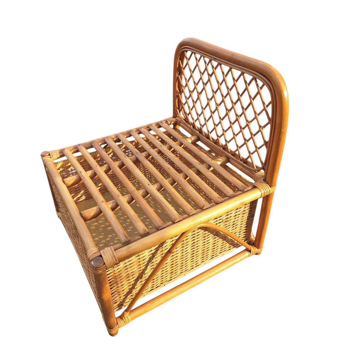 ラタンチェア 2脚セット 籐家具 ヴィンテージ 天然素材 ナチュラル