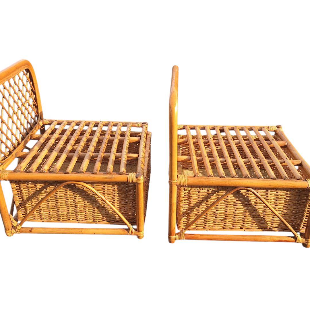ラタンチェア 2脚セット 籐家具 ヴィンテージ 天然素材 ナチュラル
