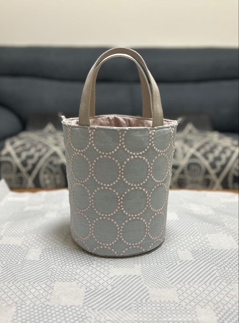 ハンドメイド ミナペルホネン 新色tambourine きんちゃくバケツトート