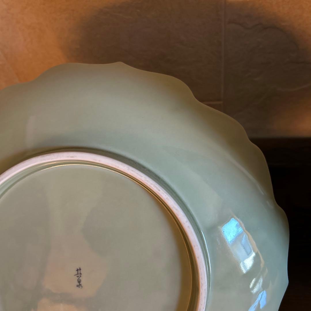 其泉窯 青白磁牡丹彫 盛皿 大皿 花形