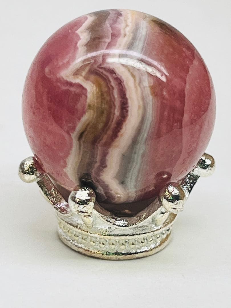 天然石　インカローズ　ミニスフィア　約1.8センチ台座付き⭐️1411