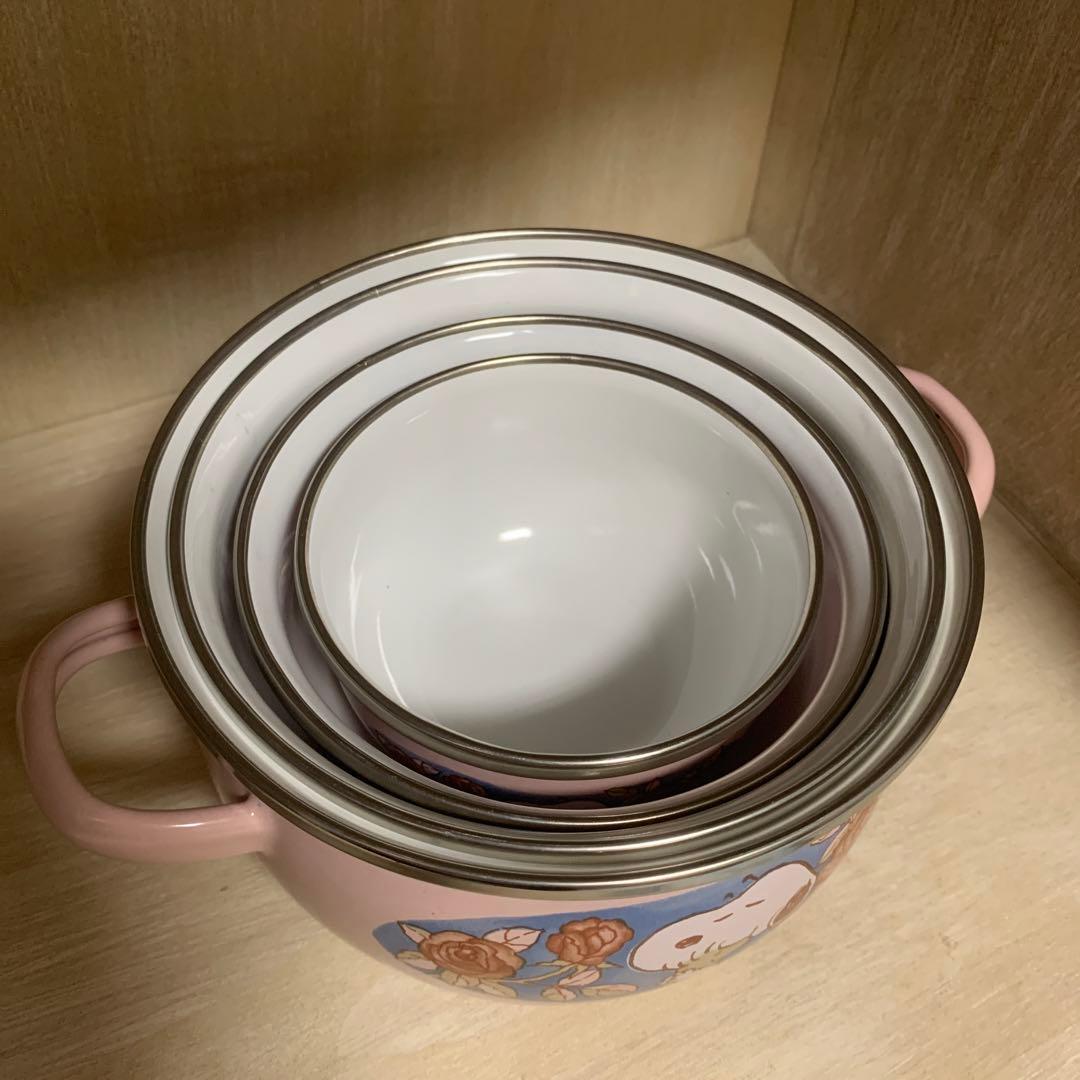 ☆SNOOPY ホーロー鍋＆ボウル3点セット