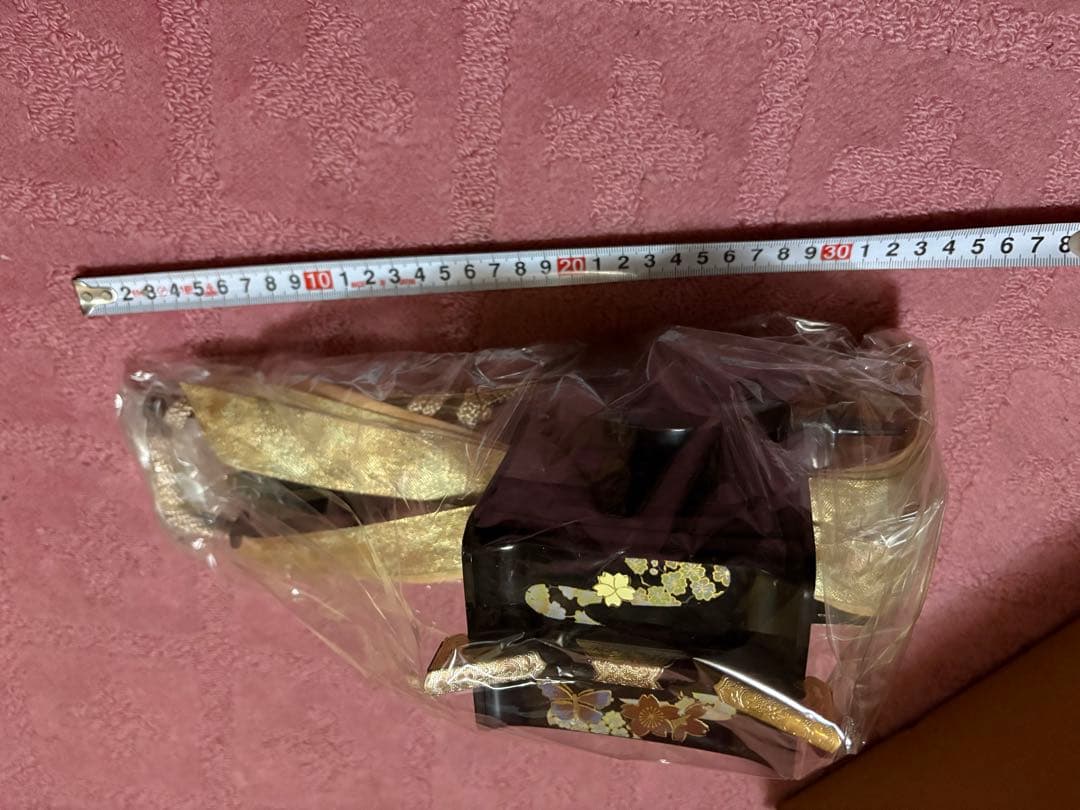 ひな祭り飾りセット 黒地 花模様　勢玉　3段飾り雛道具　おひな様付属品