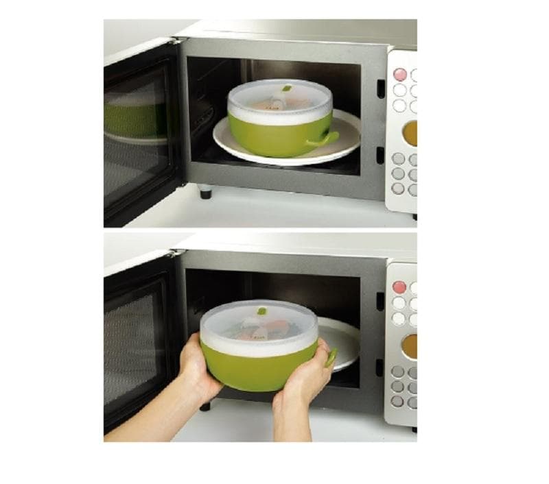 料理時間の短縮に　T-faL 電子レンジ調理器具クイックボウル【グリーンカラー】