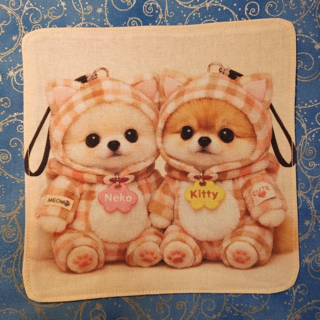 ご確認用　ピーチ　ポメちゃん柄　ハンカチ　ハンドメイド12/15　19枚