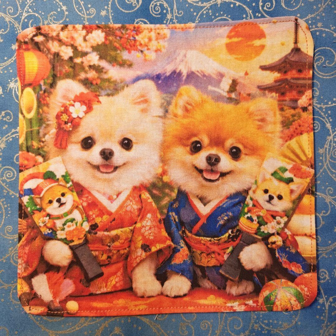 ご確認用　ピーチ　ポメちゃん柄　ハンカチ　ハンドメイド12/15　19枚