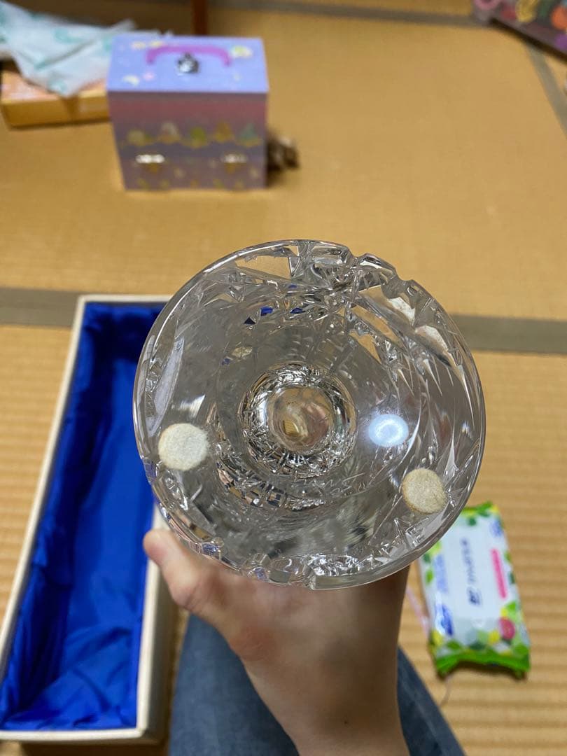 チェコスロバキア製クリスタル花瓶　年代物