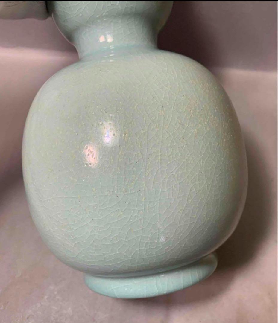 中国四大名窯 汝窯宋時代 天青釉瓢形瓶