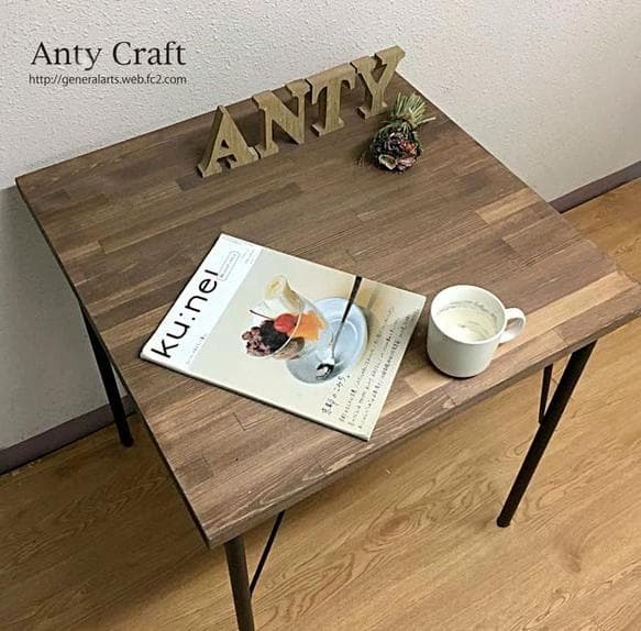 【NEW】【引取可】鉄脚テーブルアイアン家具（60.5×60.5cm）UN/BK
