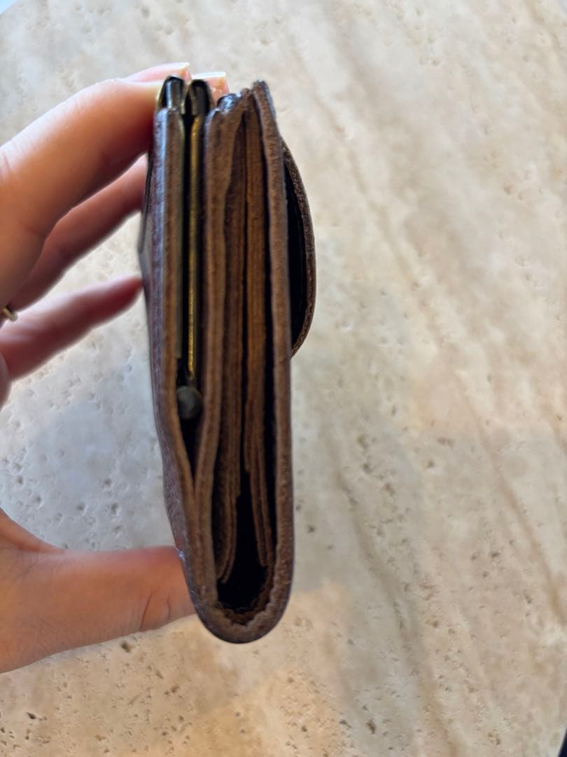IL BISONTE がま口折財布　ブラウン