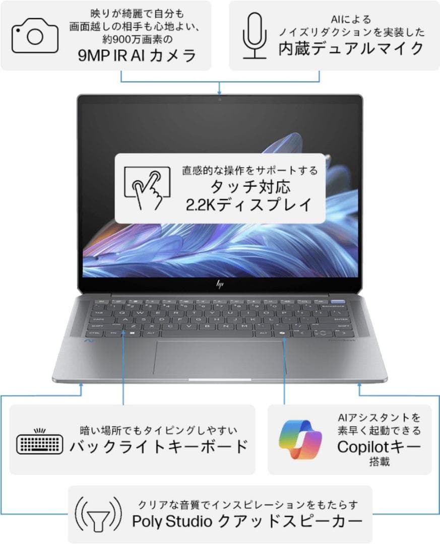 新品／AI HP OmniBook Ultra14／Ry9・20ス／Wi-Fi7