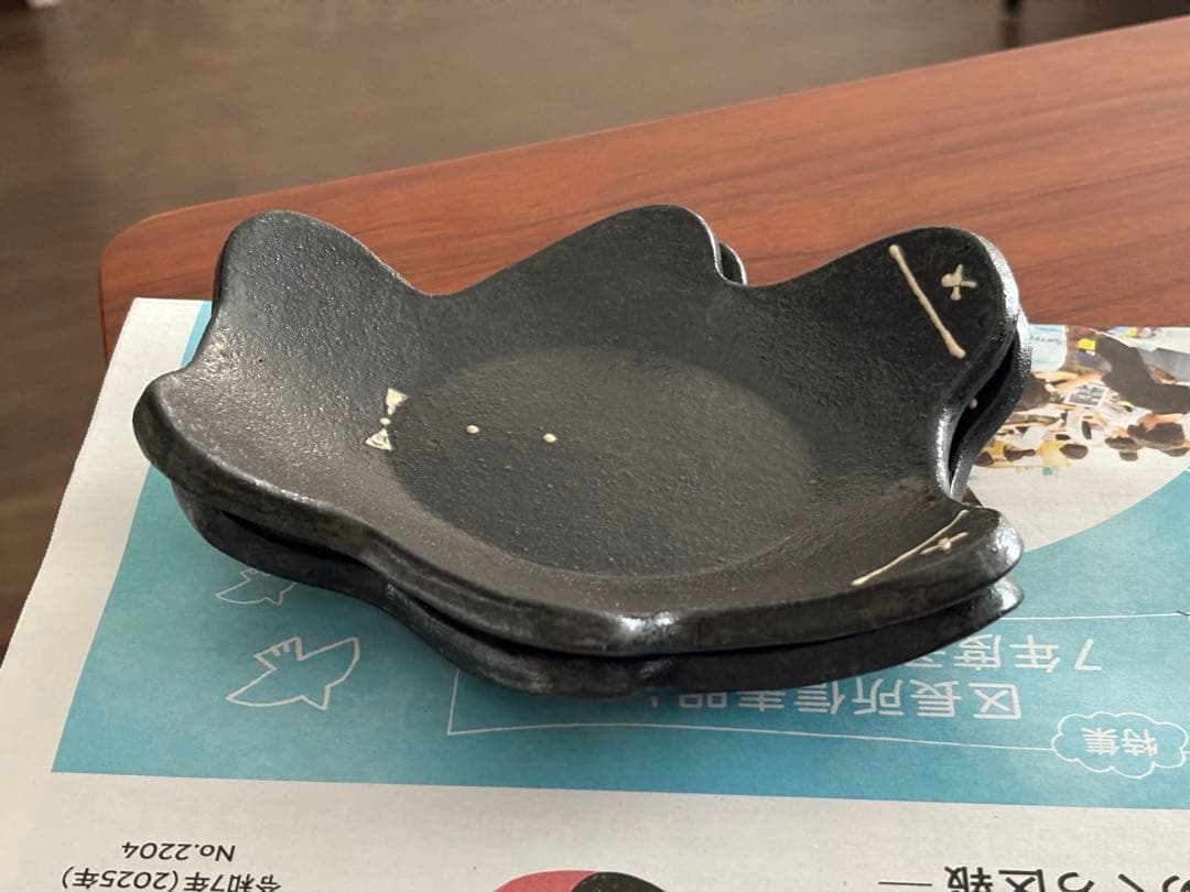 作家さんの器　高須愛子　陶器　グラタン皿　くま皿黒　合計4点　売り切れ品