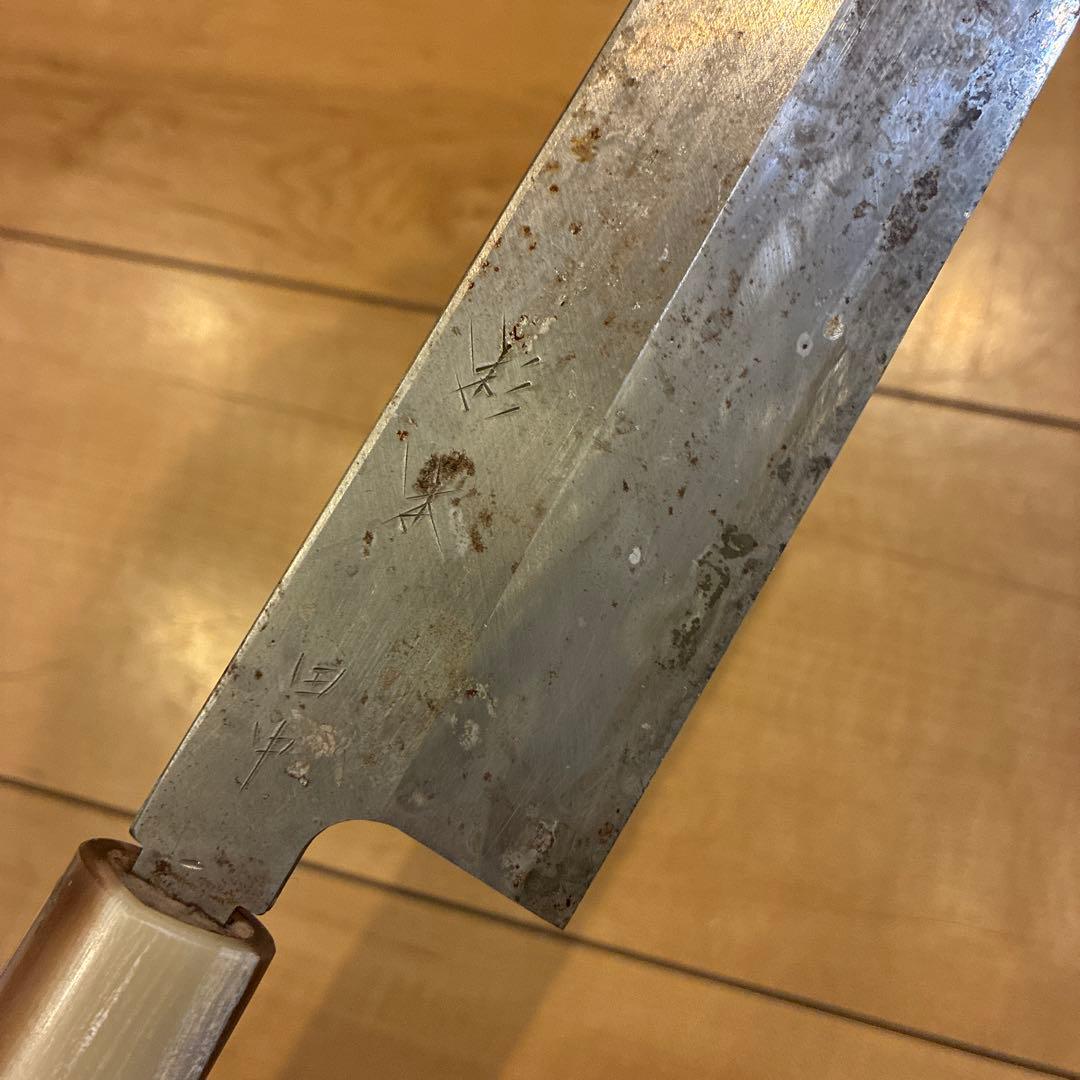 杉本　片刃の鎌形薄刃包丁17cm 中古　管理15