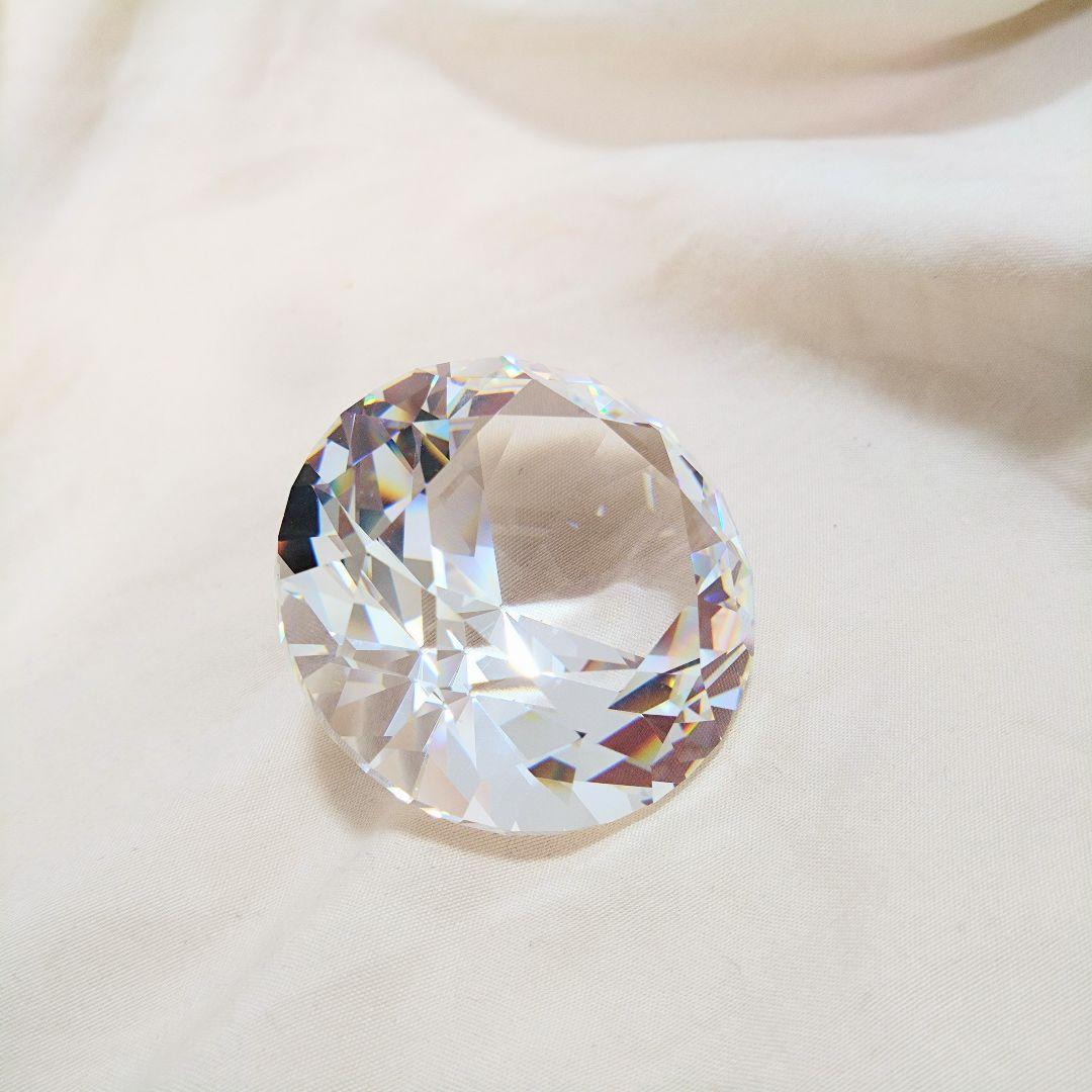 【希少】旧SWAROVSKI クリスタルラウンドカット置物 30% Pbo
