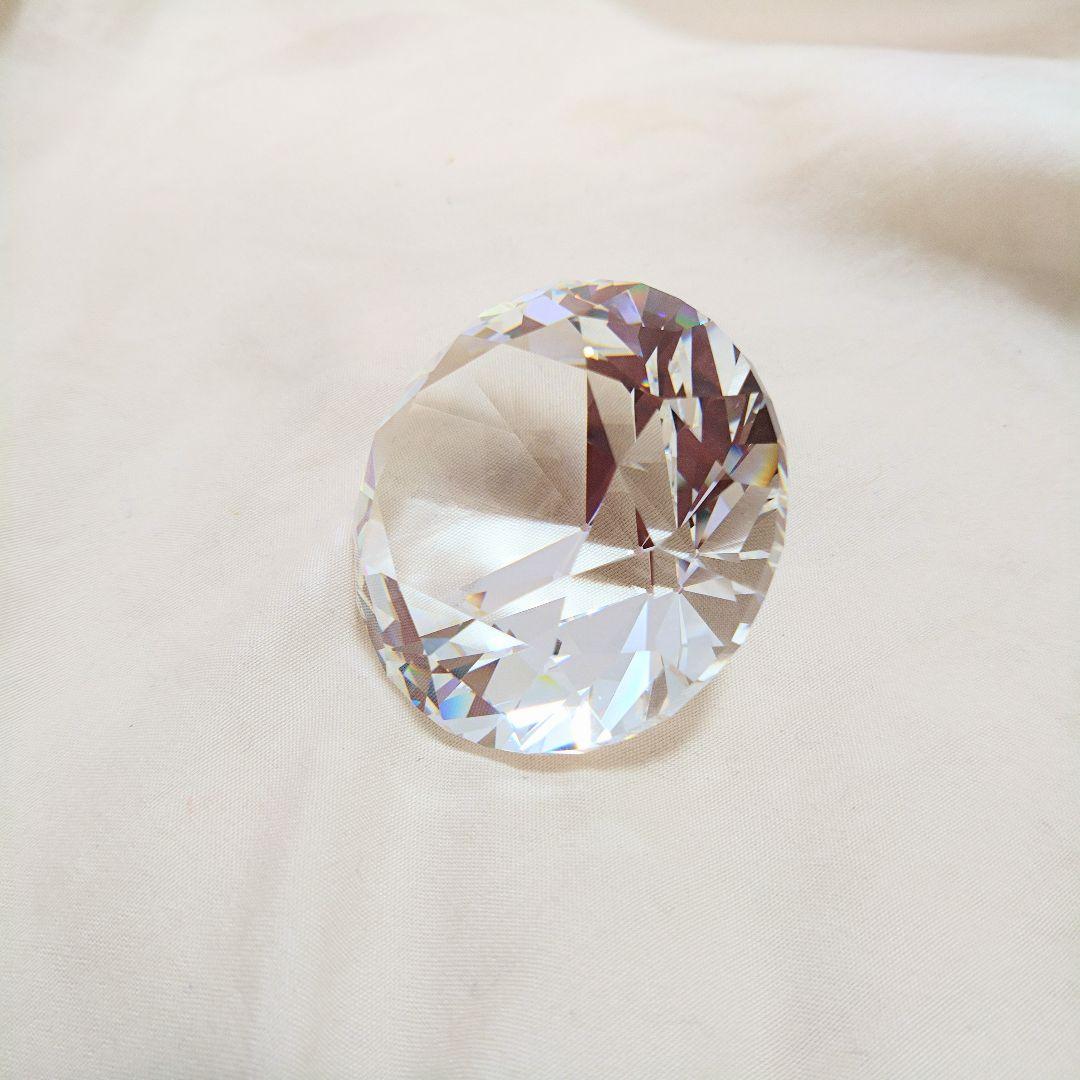 【希少】旧SWAROVSKI クリスタルラウンドカット置物 30% Pbo