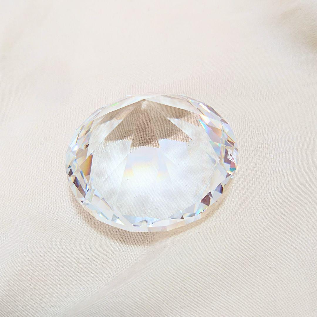 【希少】旧SWAROVSKI クリスタルラウンドカット置物 30% Pbo