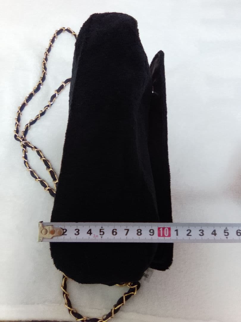 CHANEL ノベルティブラック スエード風 ショルダーバッグ ホワイトロゴ入り