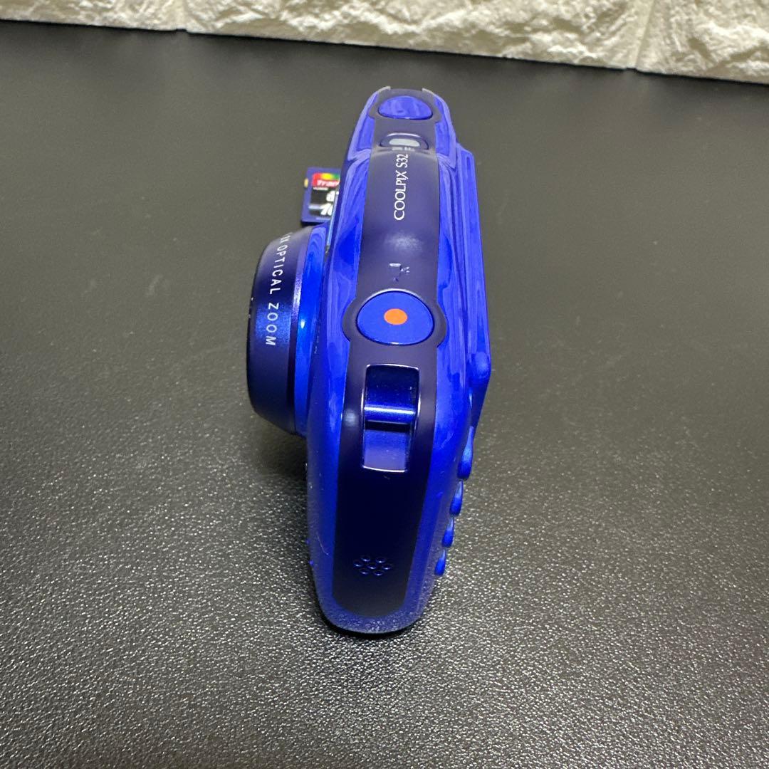 Nikon ニコン COOLPIX S32 ブルー　動作確認済　中古良品