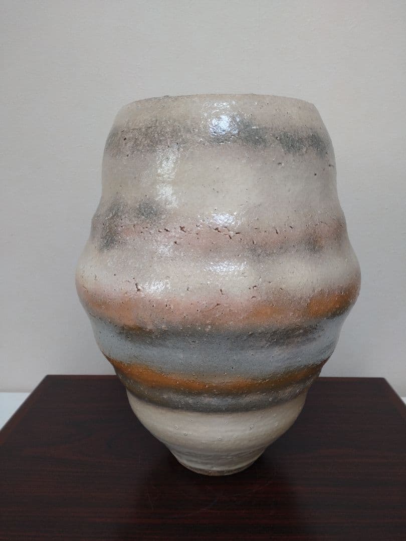 【人間国宝】清水卯一 三色壷 高さ約34cm！特大花瓶 師:石黒宗麿