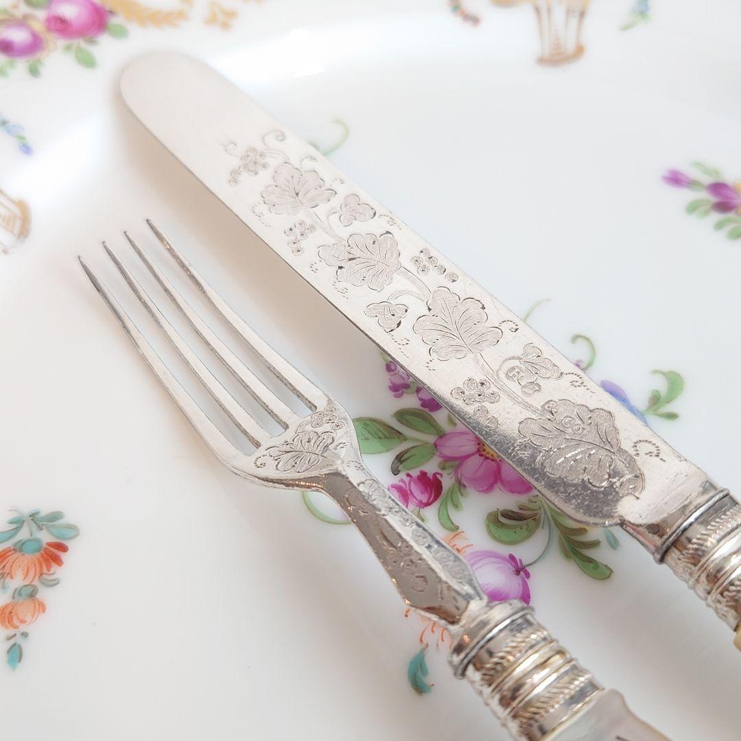 白蝶貝　カトラリーセットB　ナイフ　フォーク　マザーオブパール　イギリス