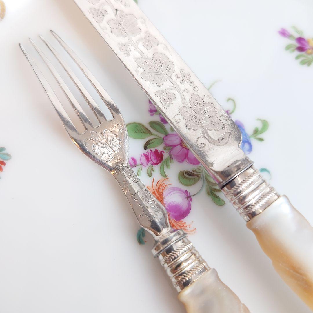 白蝶貝　カトラリーセットB　ナイフ　フォーク　マザーオブパール　イギリス