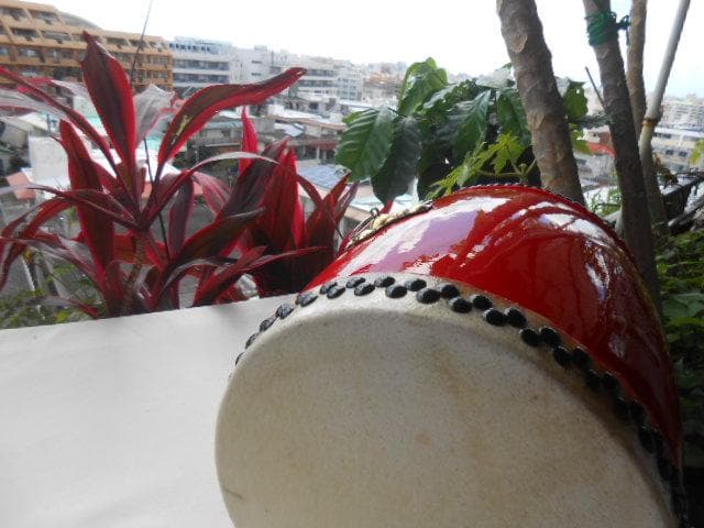 新品未使用(送料無料)12.500円 エイサー大太鼓24cm*31cm 撥付