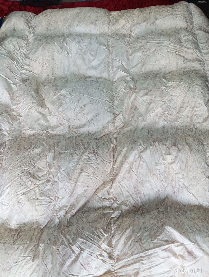 mimi 羽毛掛け布団　ダウン推定85%　羽毛推定1.8㌔　ダブルサイズ