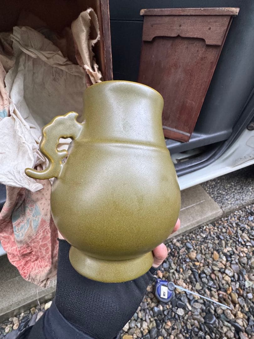 ‼️早速最後の値段‼️リサイクルFORT‼️唐物買取③‼️中国製の緑の花瓶‼️箱入で在銘‼️