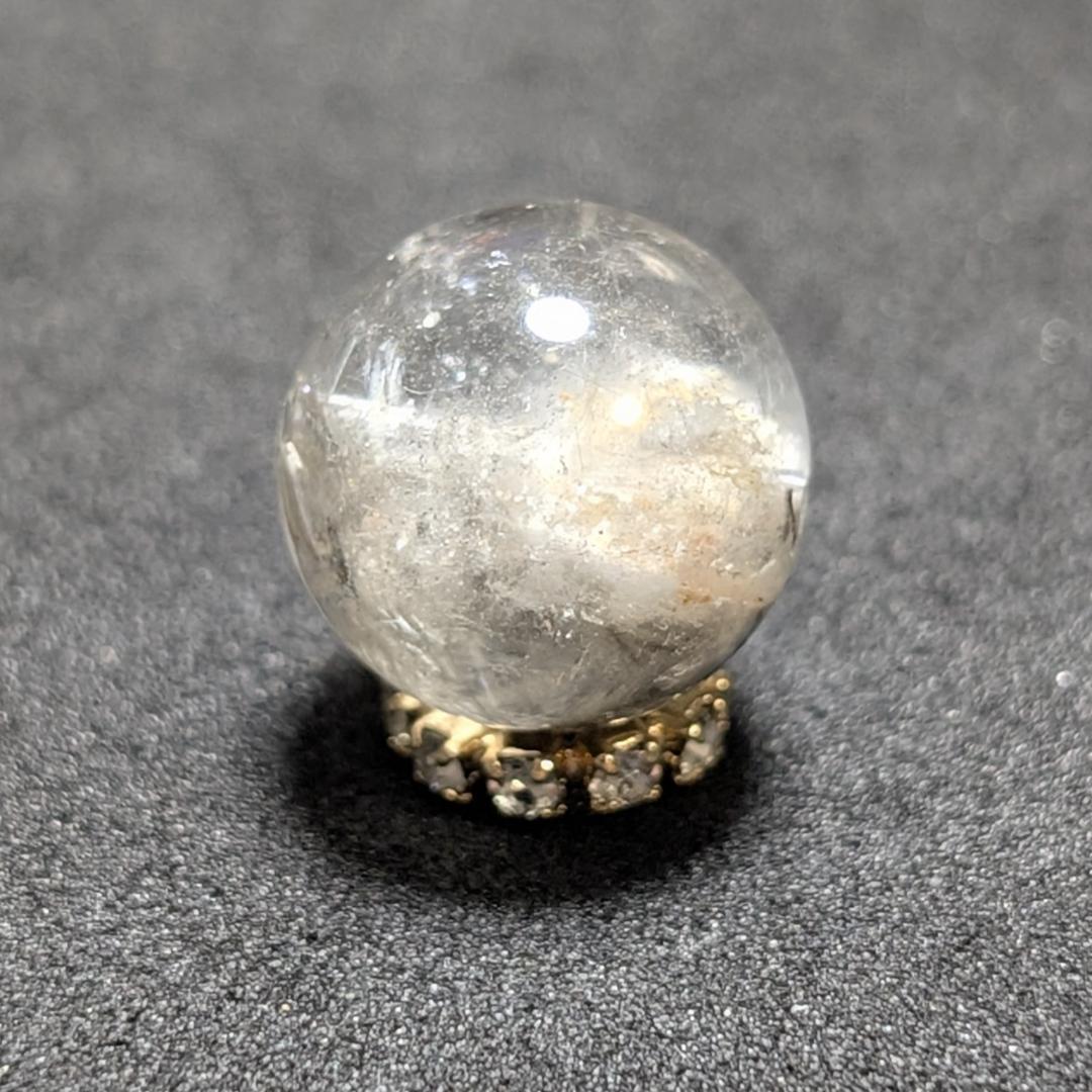 【鉱物の宝箱】プラチナルチルクォーツ 一点物 11ミリ 粒売り 貫通穴あり
