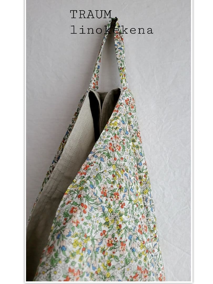 TRAUM.linokekena◆リネン100%(両面)toteーFlower☆