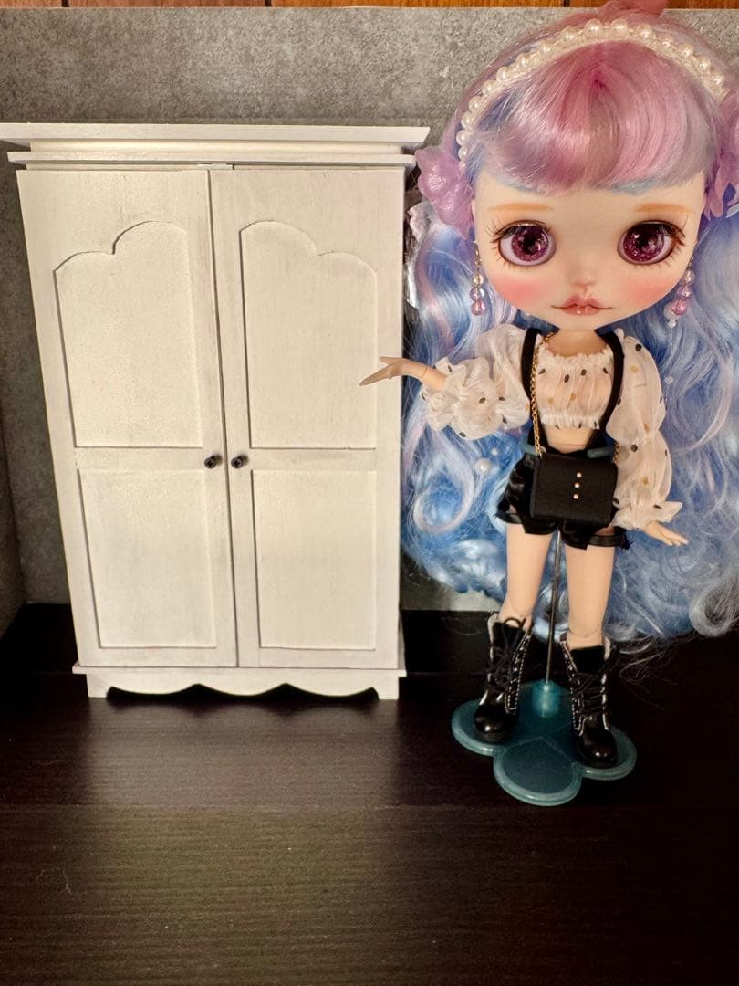 ミニチュアクローゼット　ブライス　アイシードール　木製クローゼット1/6スケール