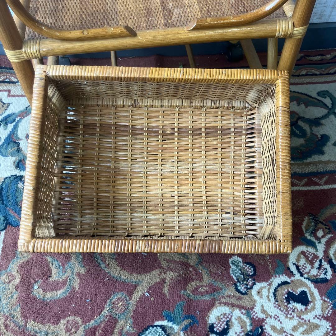 昭和レトロ 三聖 アーチ型 ラタンハンガーラック 籐家具 古道具 古家具