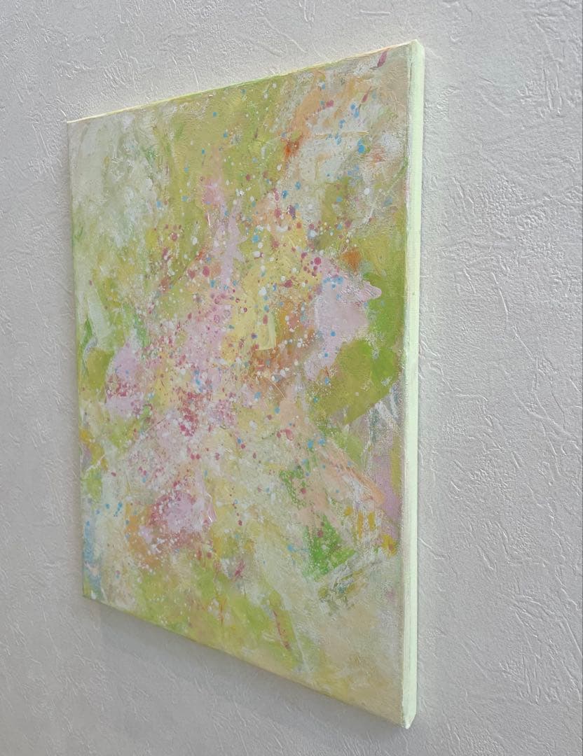 460 抽象画 アクリル画 アート 原画 キャンバスボード F6 陽のあたる場所