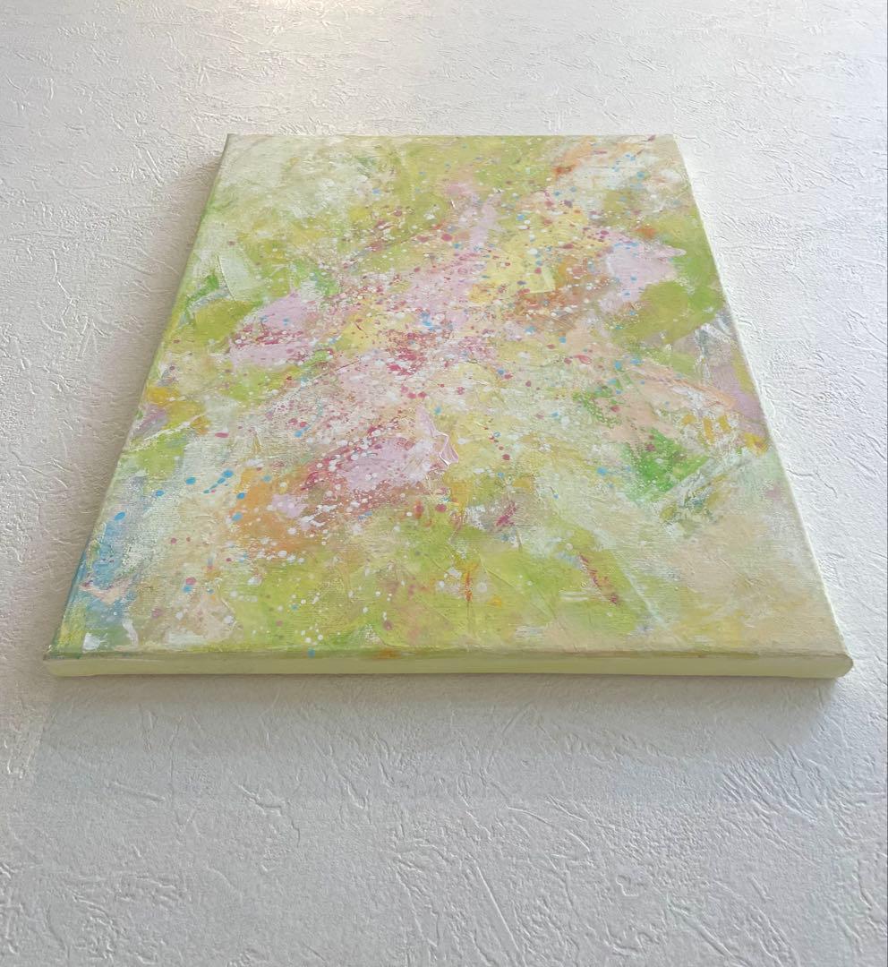 460 抽象画 アクリル画 アート 原画 キャンバスボード F6 陽のあたる場所