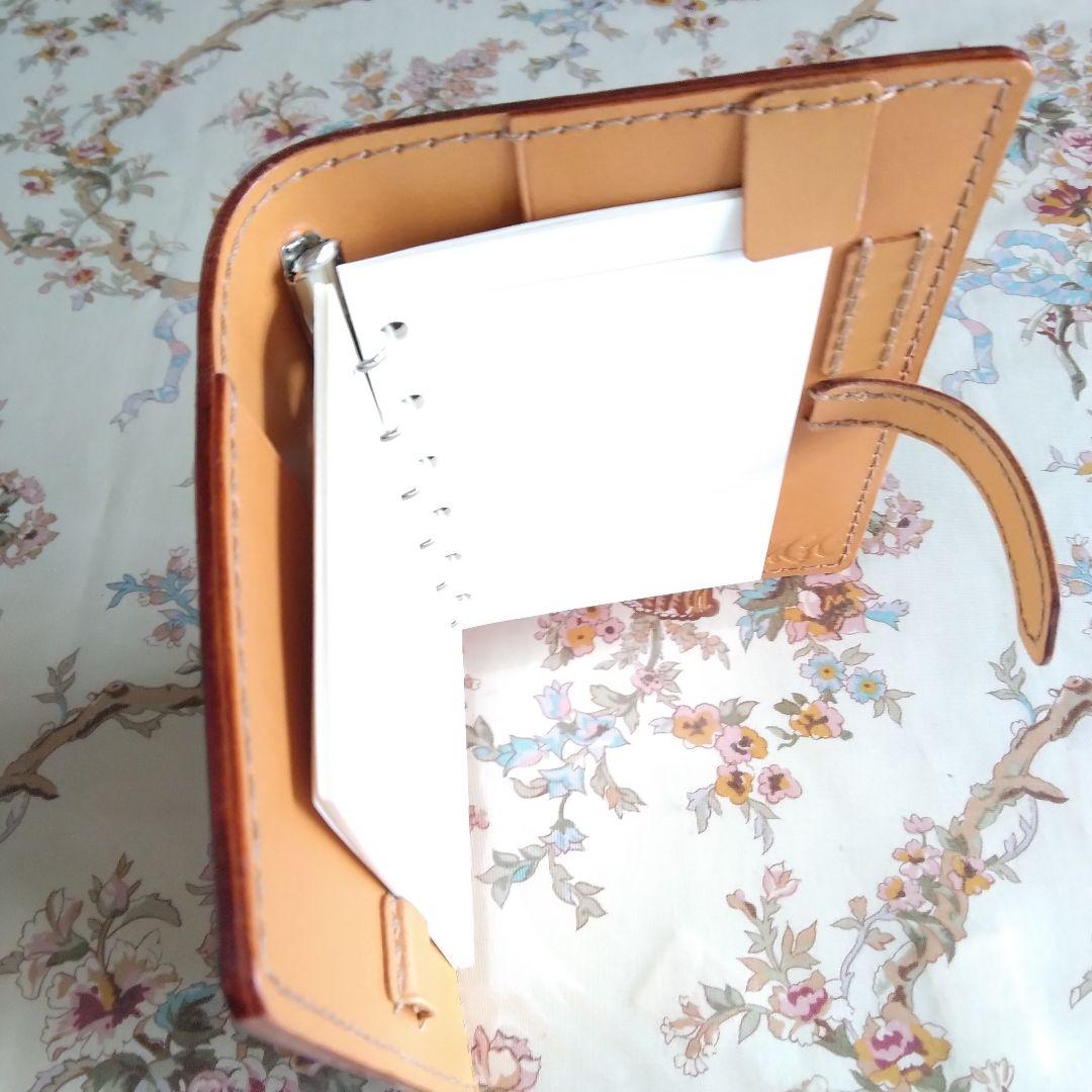 システム手帳　ルガトショルダー　 オレンジ B7ミニ6穴用　フラットタイプ