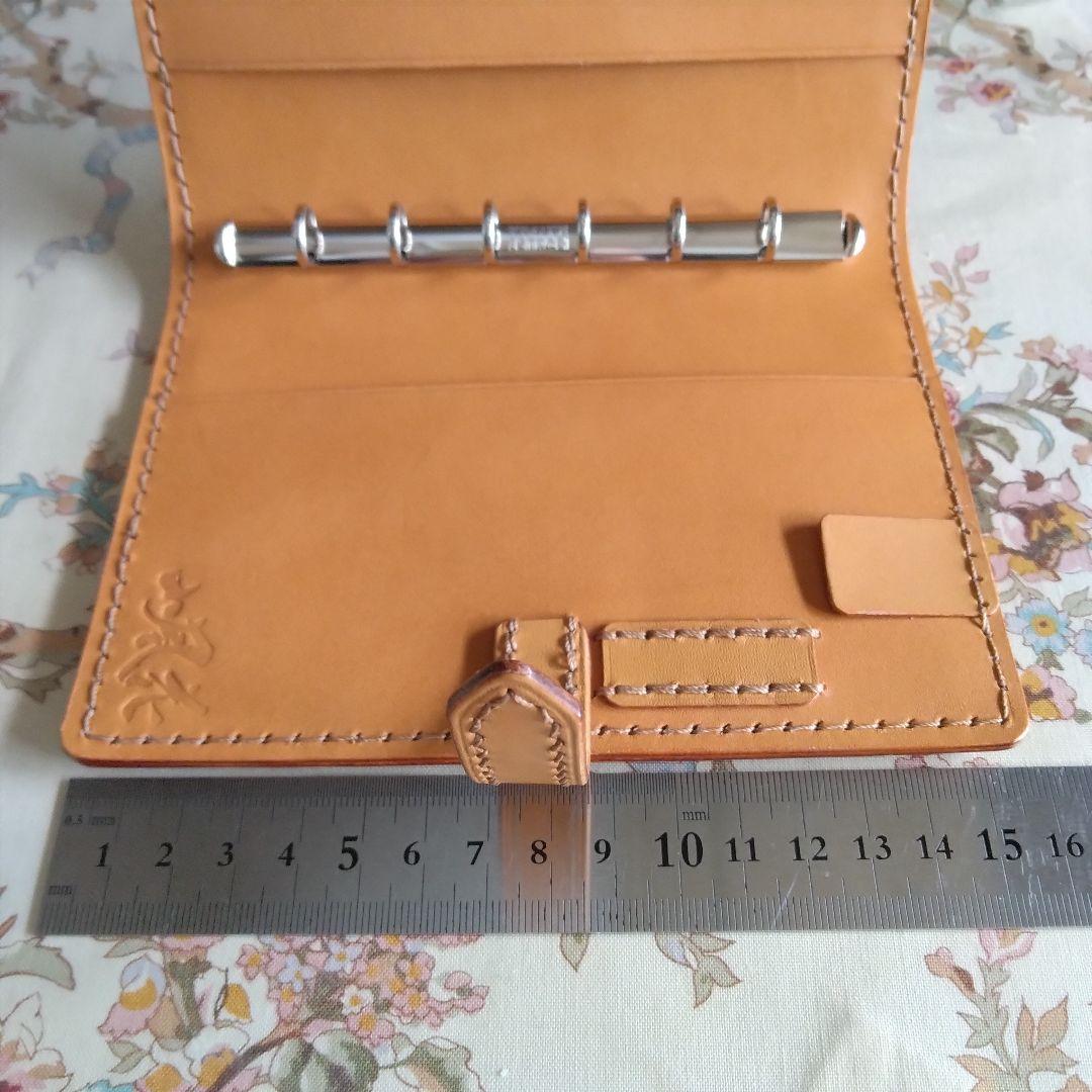 システム手帳　ルガトショルダー　 オレンジ B7ミニ6穴用　フラットタイプ