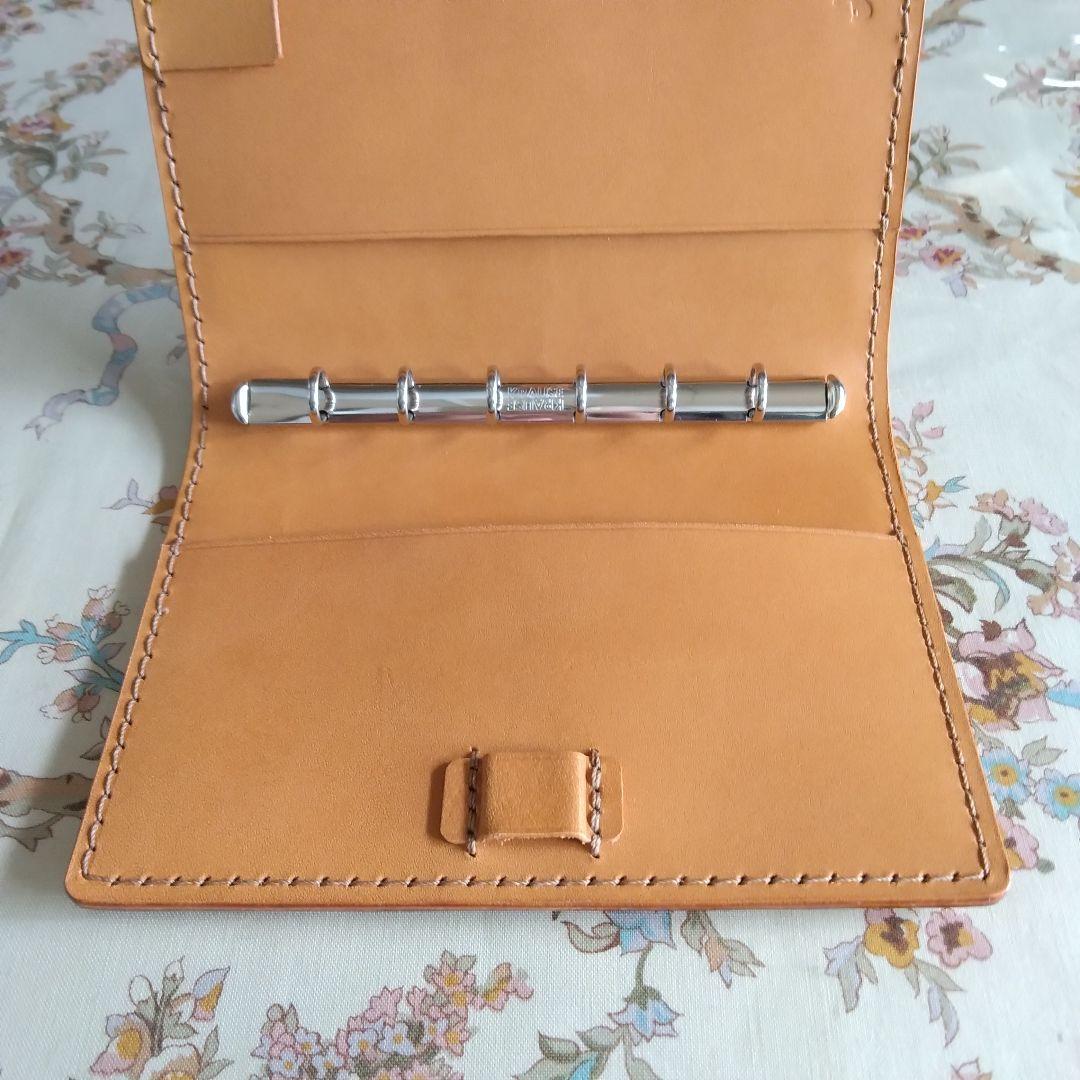 システム手帳　ルガトショルダー　 オレンジ B7ミニ6穴用　フラットタイプ