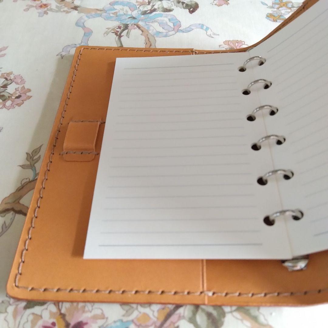 システム手帳　ルガトショルダー　 オレンジ B7ミニ6穴用　フラットタイプ